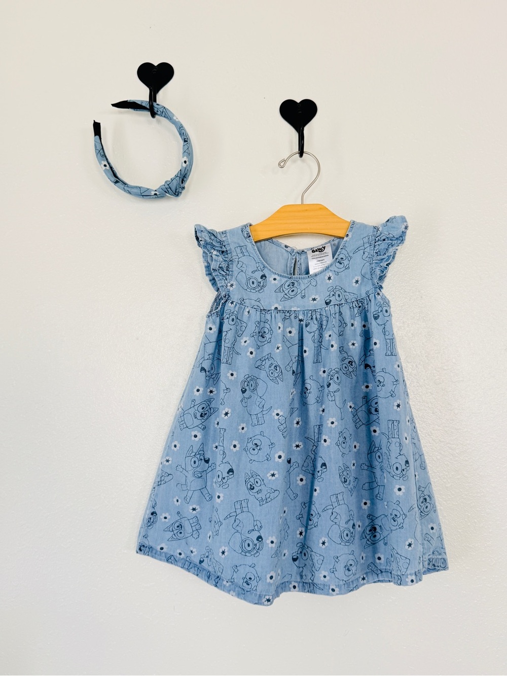 Bluey & Chloe Cotton Dress + Matching Headband Size 2T Toddler - Picture 3 of 5